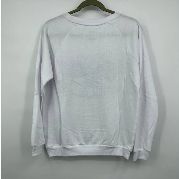 Freeze Womens White Long Sleeve Skull Graphic Pocket Sweatshirt NEW Medium - Picture 3 of 10